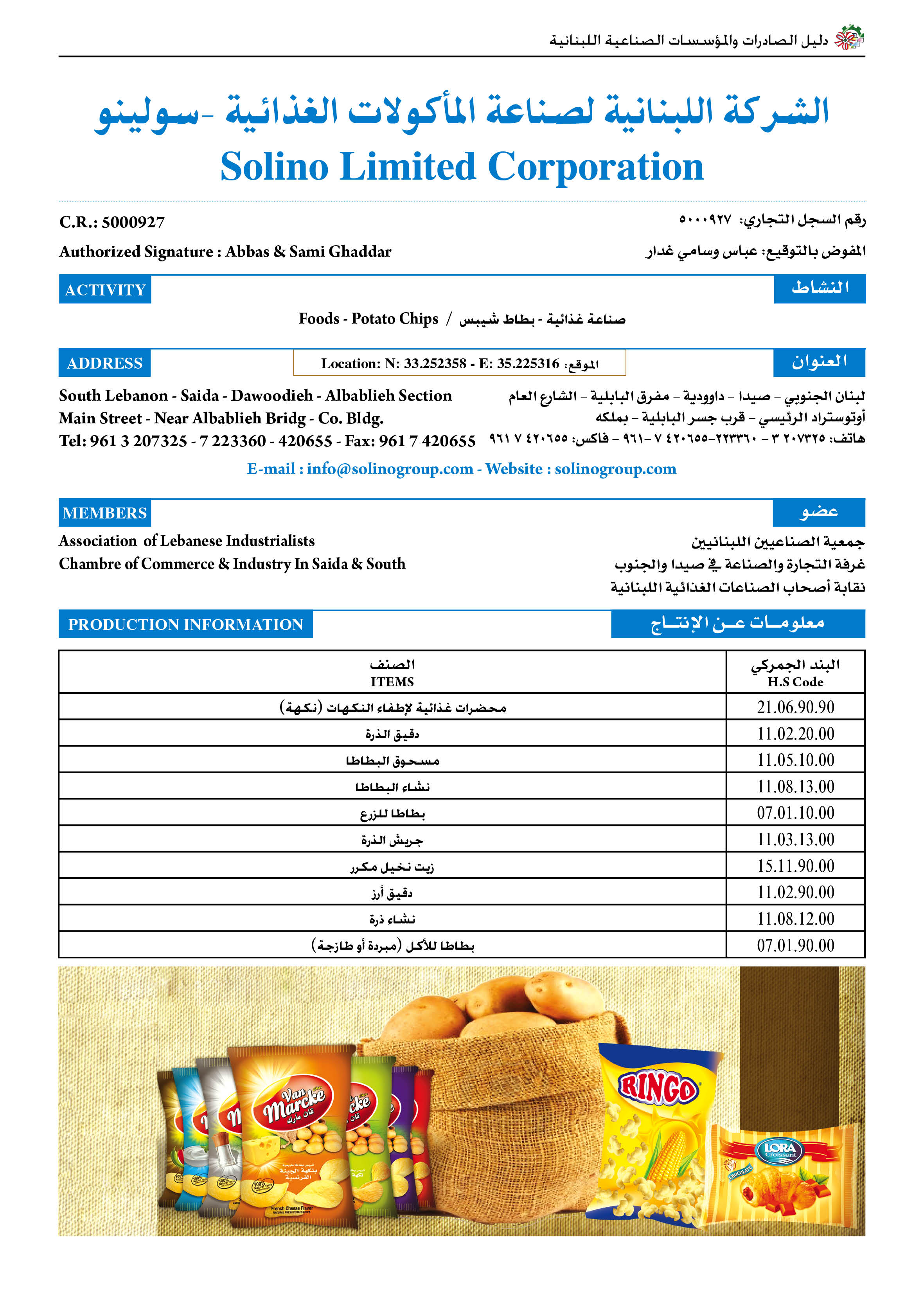 الشركة اللبنانية لصناعة الماكولات الغذائية-سولينو